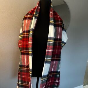 Maurices Red and White Plaid Scarf